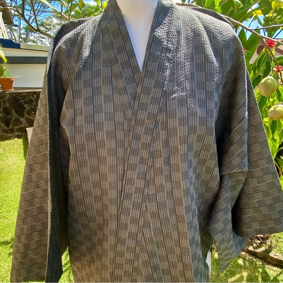 NEW Men’s Kimono Robe Yukata Long Sandals Belt and Pouch Bag - Picture 8 of 17